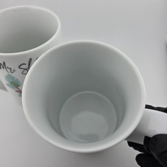 10 Strawberry Street Mr & Mrs Sloffee Couple White Tea Coffee Mug - Set of 2 - Picture 5 of 8